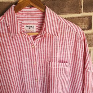 EUC Holding Horses Red White Stripe Tunic XS/S